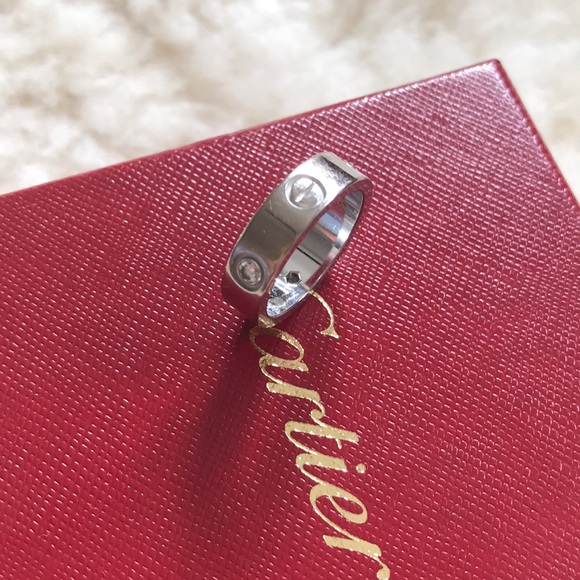 Cartier Jewelry - Cartier love ring 3 diamonds white gold size 55